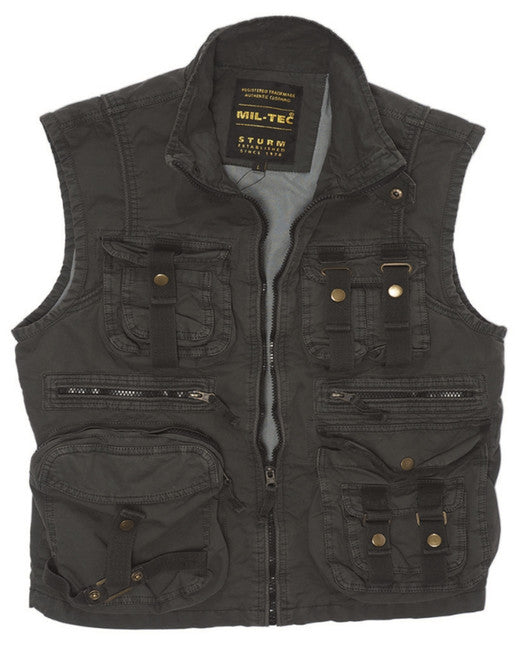 Mil-Tec Vintage gilet di sopravvivenza, nero