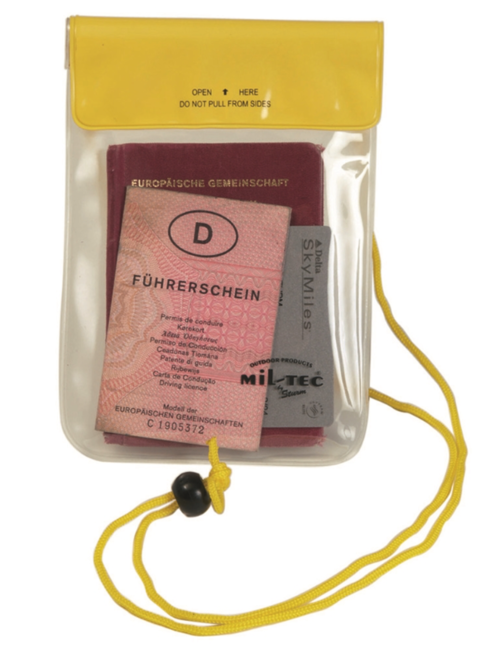 Mil-Tec fondina da collo impermeabile 130x200mm, giallo