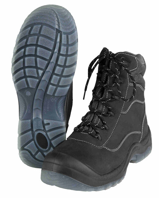 Mil-Tec scarpe da lavoro alte con punta in plastica, nero