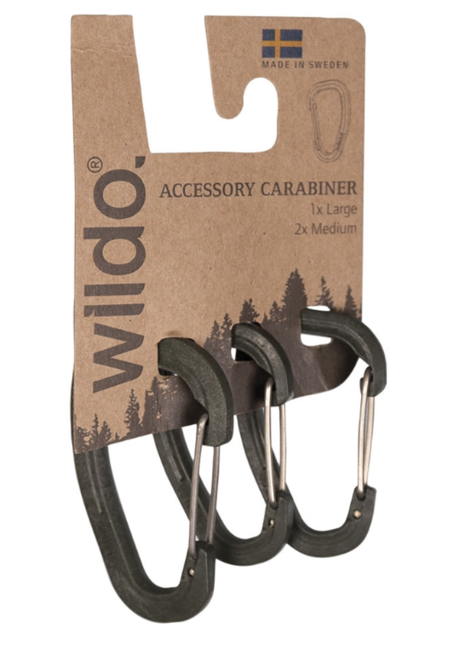 Mil-Tec Wildo set di moschettoni 3 pezzi, oliva