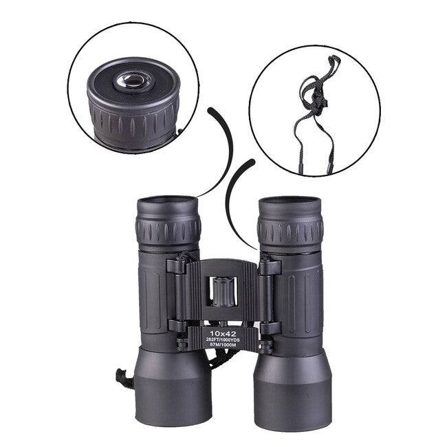 Mil-Tec Binocolo pieghevole 10x42, nero