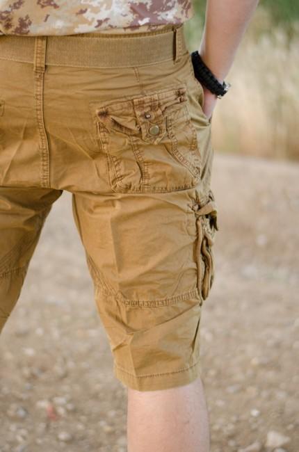 Mil-Tec Vintage pantaloncini prewash, Coyote