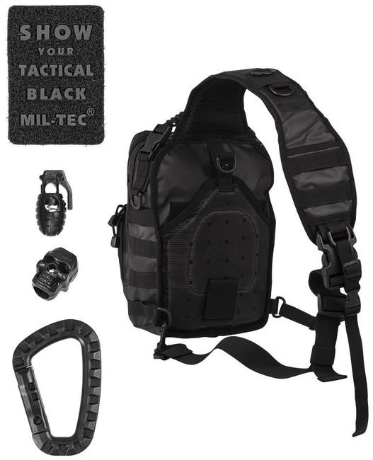 Mil-Tec Tactical zaino monospalla, nero 10L