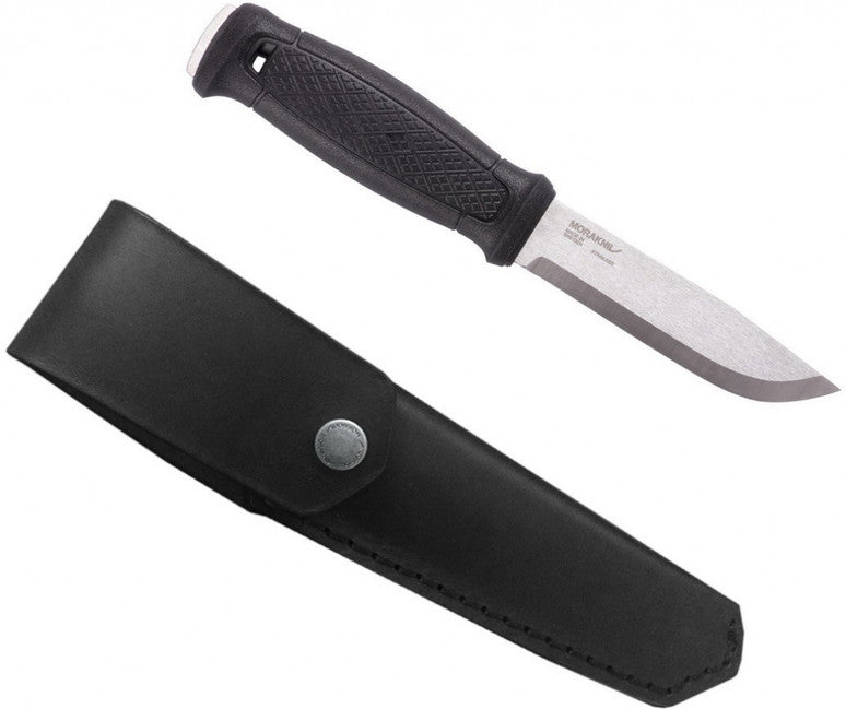 Mora of Sweden Garberg con fodero in pelle, nero