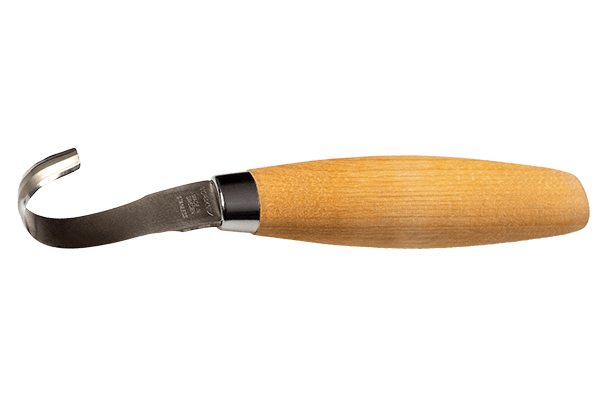 Mora of Sweden Hook Knife162 coltello da intaglio 5,5 cm, legno di betulla, fodero in pelle