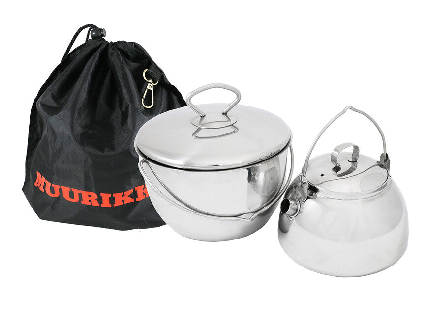 Muurikka set da esterno, bollitore e casseruola