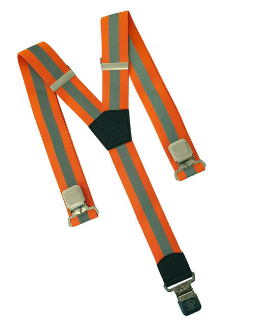 O&T Natur bretelle con clip per pantaloni, arancioni riflettente