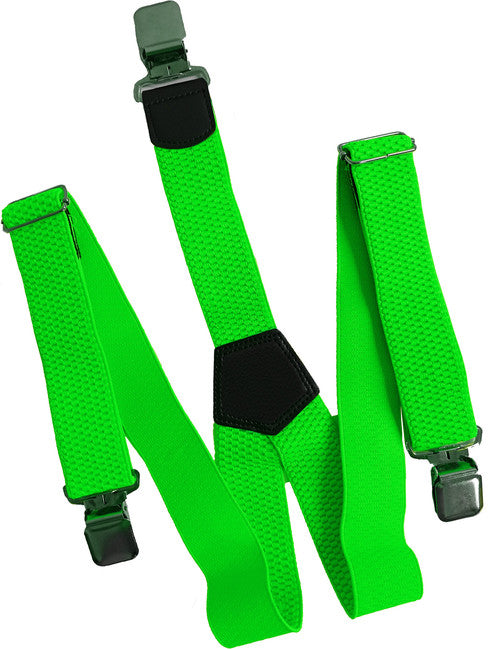 O&T Natur bretelle con clip per pantaloni, verdi neon