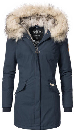 Navahoo Cristal women's winter jacket with hood and fur, Navy