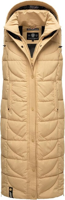 Navahoo Brezelchen gilet lungo da donna, sabbia
