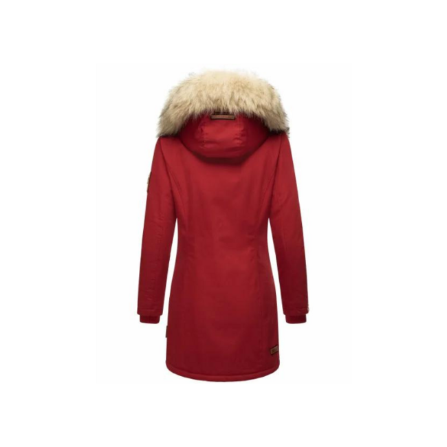 Navahoo Cristal giacca invernale da donna con cappuccio e pelliccia, rossa sangue