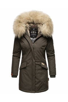 Navahoo Cristal women's winter jacket with hood and fur, Anthracite