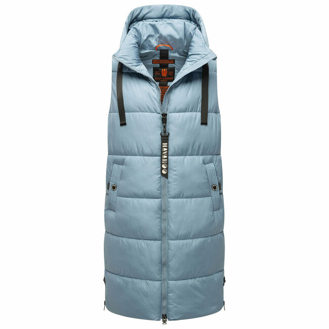 Navahoo Schnuffelchen gilet lungo da donna, blu polvere
