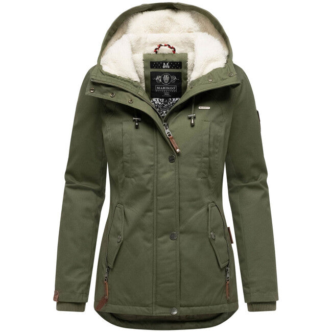 Marikoo Bikoo giacca invernale da donna con cappuccio, olive leaf