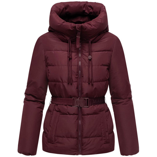 Marikoo Himee 16 giacca invernale da donna con collo alto e cinturino, wine