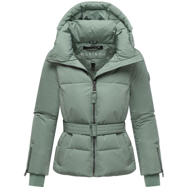 Marikoo Aleyna16 giacca invernale da donna con cappuccio, smokey mint