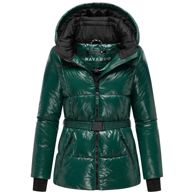 Navahoo Eisglanz giacca invernale da donna con cappuccio, evergreen