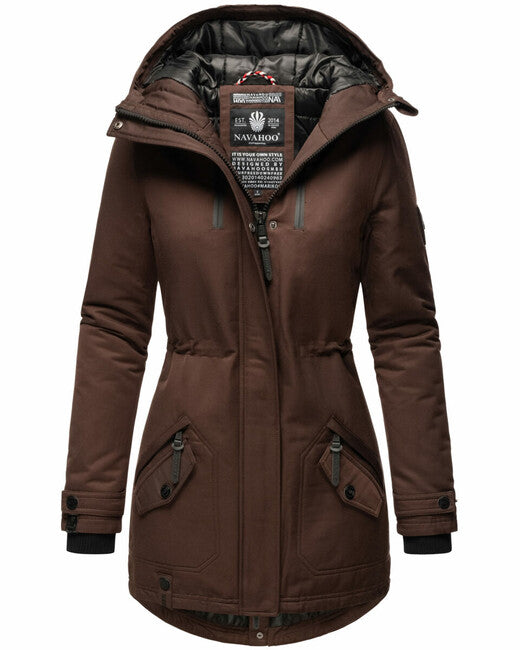 Navahoo Avrille giacca invernale da donna con cappuccio, dark choco