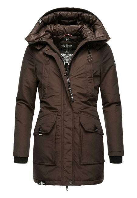 Navahoo Blizzardstorm giacca invernale da donna con cappuccio, dark choco