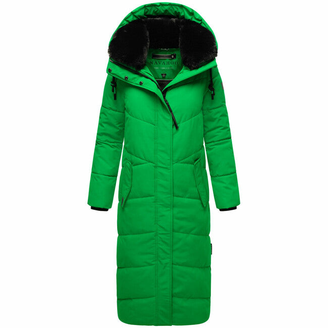 Navahoo Hingucker giacca invernale da donna con cappuccio, verde smeraldo