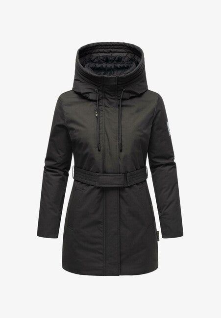 Navahoo Eishauch parka invernale da donna con cappuccio, nero