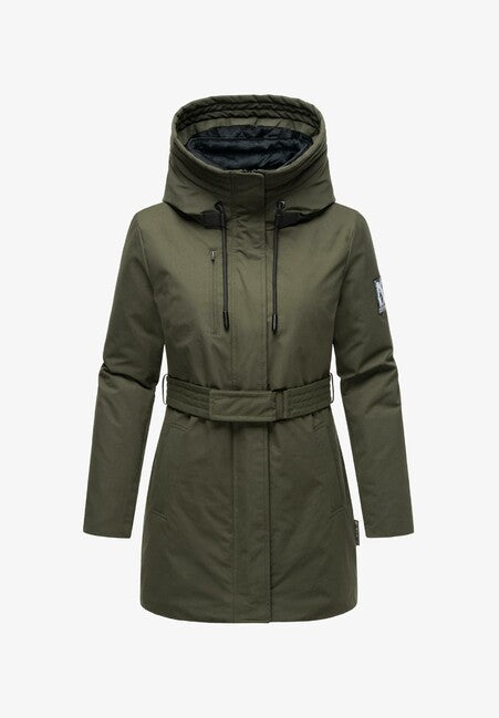 Navahoo Eishauch parka invernale da donna con cappuccio, oliva scuro