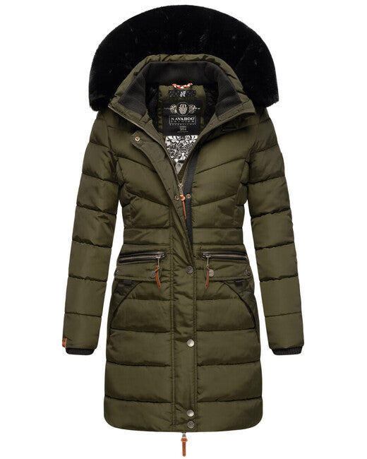 Navahoo Paula parka invernale con cappuccio da donna, oliva scura w. BF