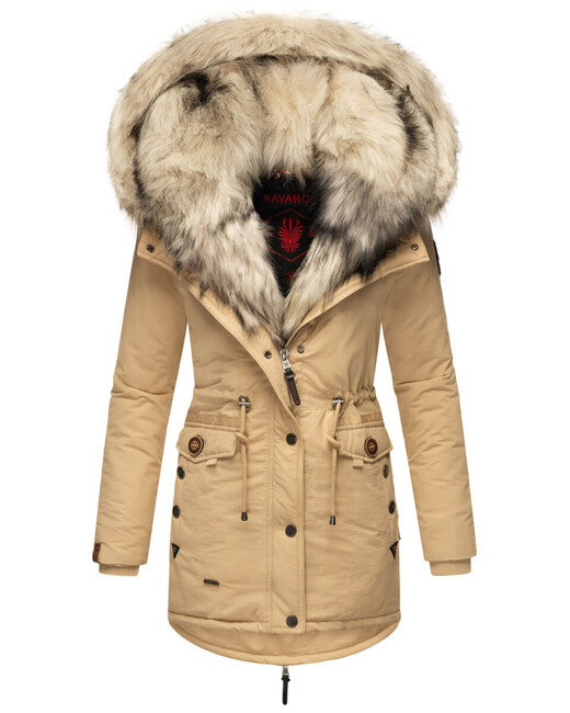 Navahoo Sweety parka invernale da donna con cappuccio, beige