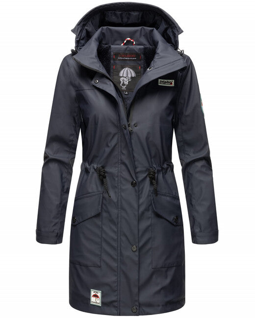 Navahoo Deike women's winter rain jacket with hood, Navy