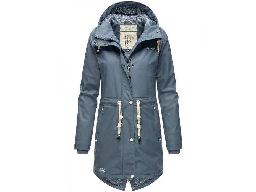 Navahoo Flower Of Ocean giacca impermeabile da donna, blu polvere