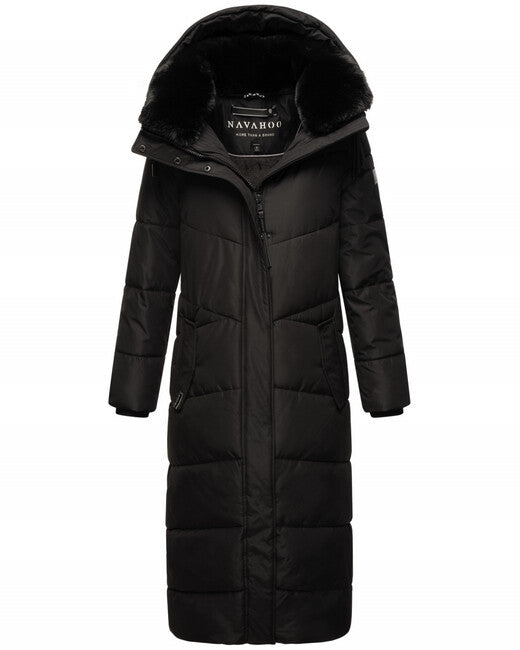 Navahoo Hingucker giacca invernale da donna con cappuccio, nera