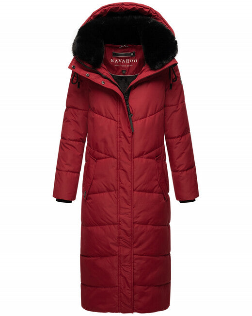Navahoo Hingucker giacca invernale da donna con cappuccio, dark red