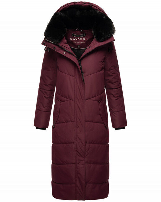 Navahoo Hingucker giacca invernale da donna con cappuccio, vino