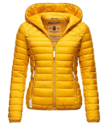 Navahoo Ich bin Hübsch giacca transitoria con cappuccio da donna, gialla