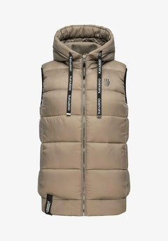 Navahoo KASSIDY gilet con cappuccio da donna, Taupe