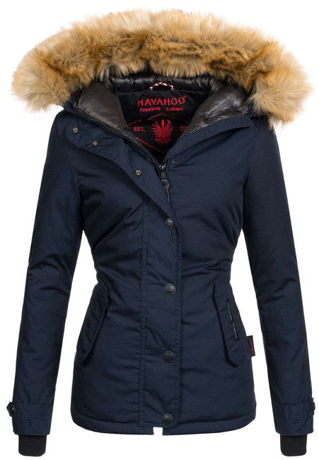 Navahoo Laura giacca invernale da donna con cappuccio, blu scuro