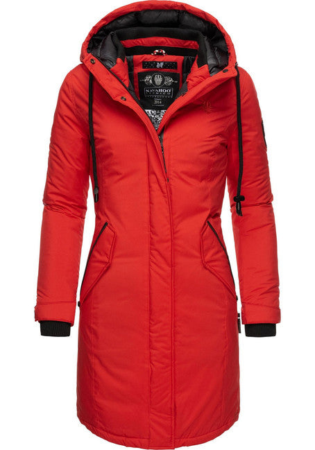 Navahoo Letiziaa cappotto invernale da donna con cappuccio, rosso