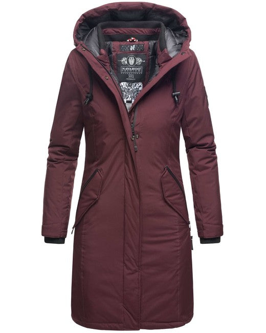 Navahoo Letiziaa cappotto invernale da donna con cappuccio, bordeaux