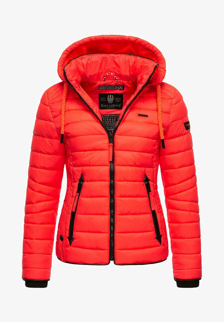 Navahoo Lulana giacca transitoria con cappuccio, corallo neon