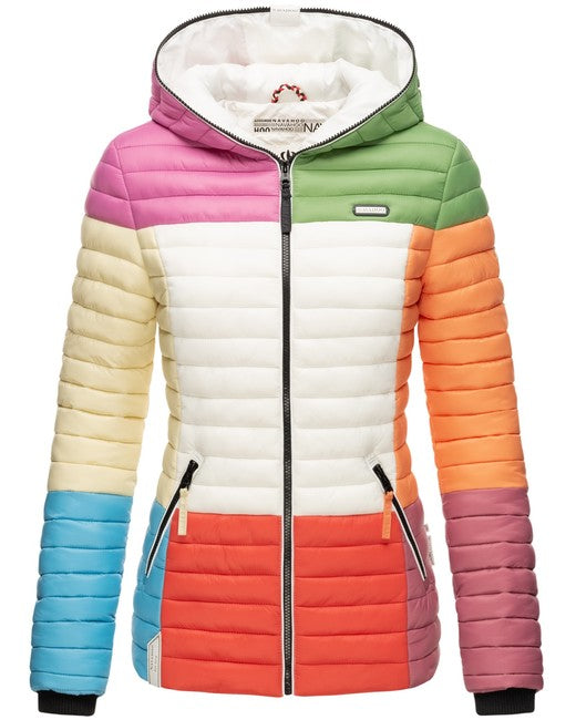 Navahoo Multikulti giacca da donna per mezza stagione con cappuccio, multicolore mix
