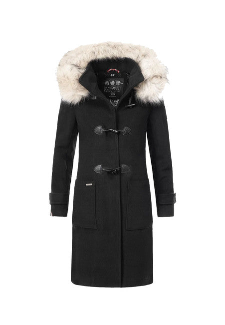 Navahoo Oksana cappotto invernale da donna con cappuccio, nero