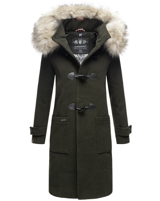 Navahoo OKSANA cappotto invernale da donna con cappuccio, verde scuro