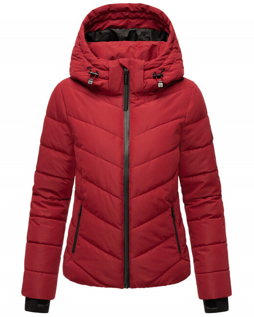 Marikoo Samuiaa giacca invernale da donna con cappuccio, rosso scuro