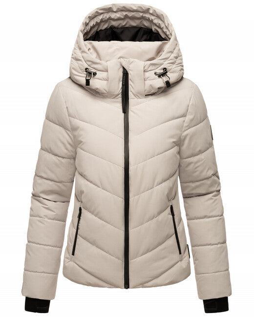 Marikoo SAMUIAA giacca invernale da donna con cappuccio, grigio chiaro