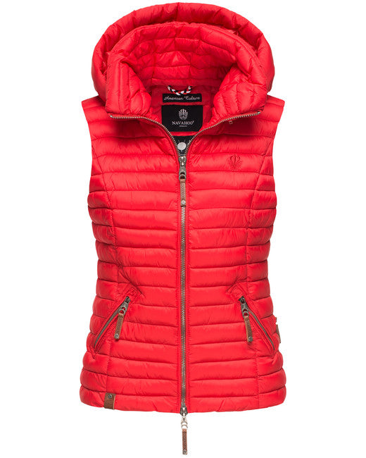 Navahoo Shadaa gilet con cappuccio da donna, rosso
