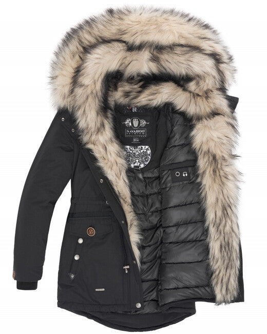 Navahoo Sweety giacca invernale da donna con cappuccio, nera