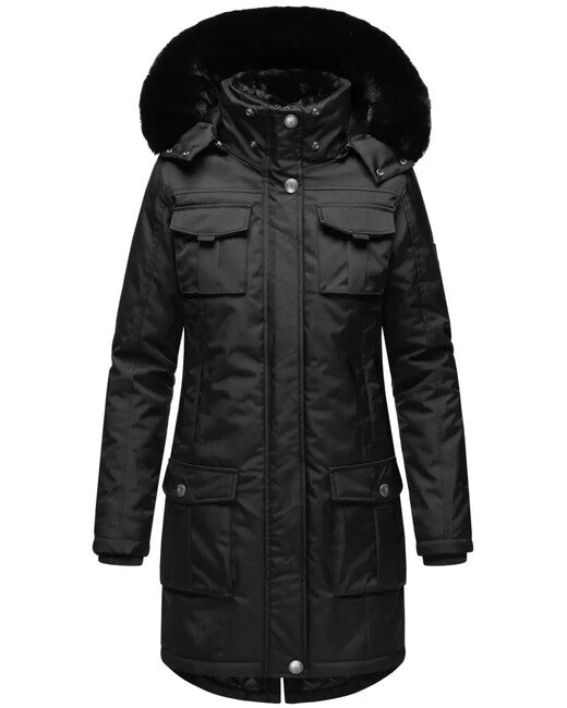 Navahoo Tiniis giacca invernale da donna con cappuccio, nera