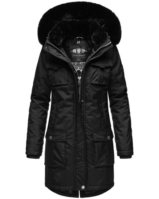 Navahoo Tiniis giacca invernale da donna con cappuccio, nera