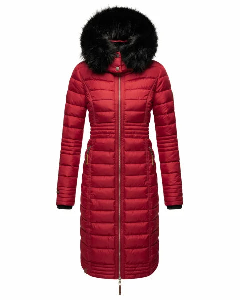 Navahoo Umay cappotto trapuntato da donna, rosso sangue