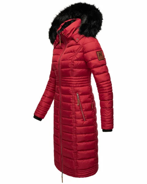 Navahoo Umay cappotto trapuntato da donna, rosso sangue